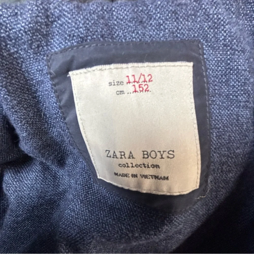 Zara Boys Quilted Hooded Coat Navy Jacket Size 11/12